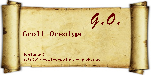 Groll Orsolya névjegykártya